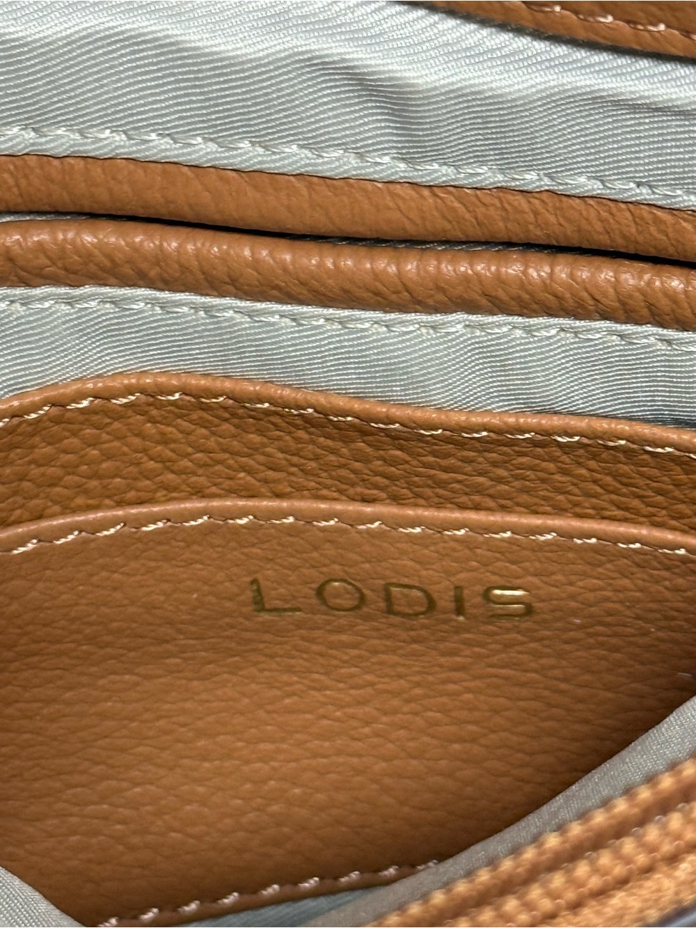 LODIS Leather Front Flap Danica Crossbody Bag - Tan - Picture 7 of 9